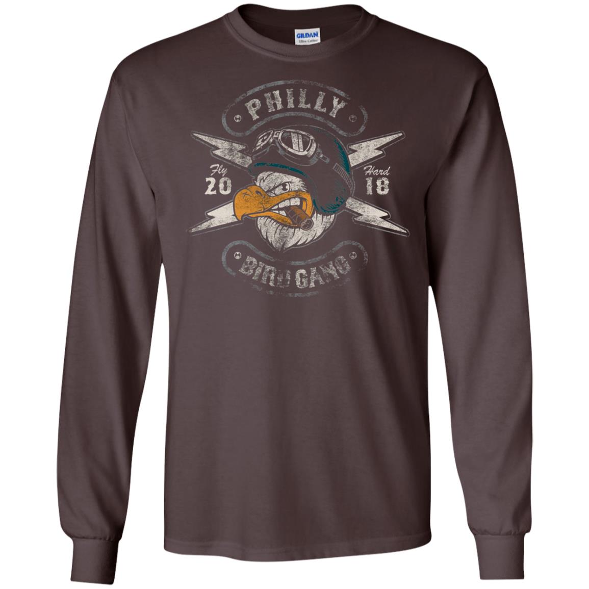 Bird Gang Eagles T-shirt Vintage Distressed Dark Chocolate