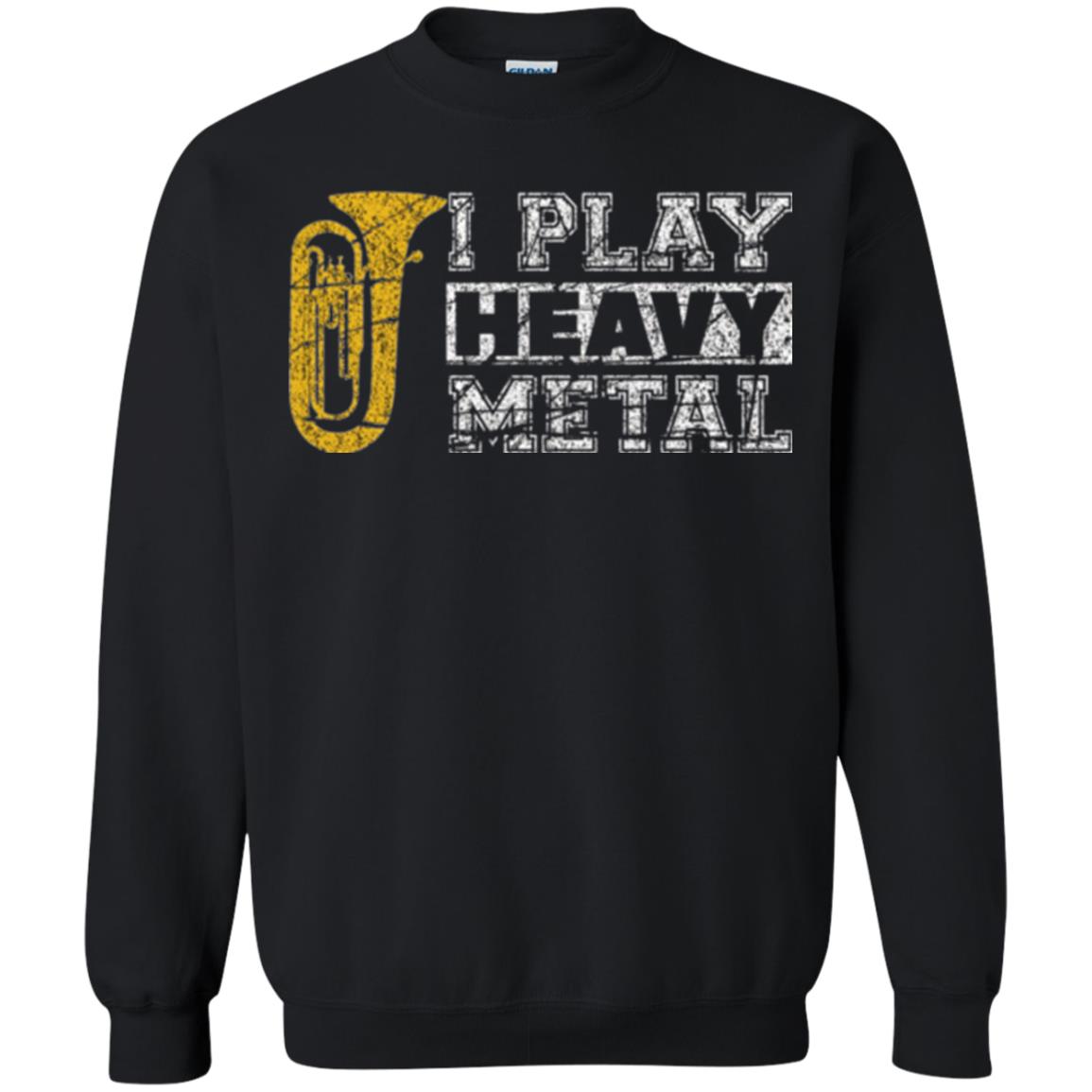 Funny Band Distressed T-shirt I Play Heavy Metal Black