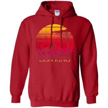 Cartoon T-shirt Lion King Vintage Sunset Red