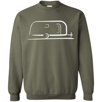 Vintage Airstream Style Streamlined Trailer T-shirt Military Green