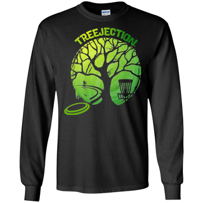 Funny Disc Golf T-shirt Treejection Black