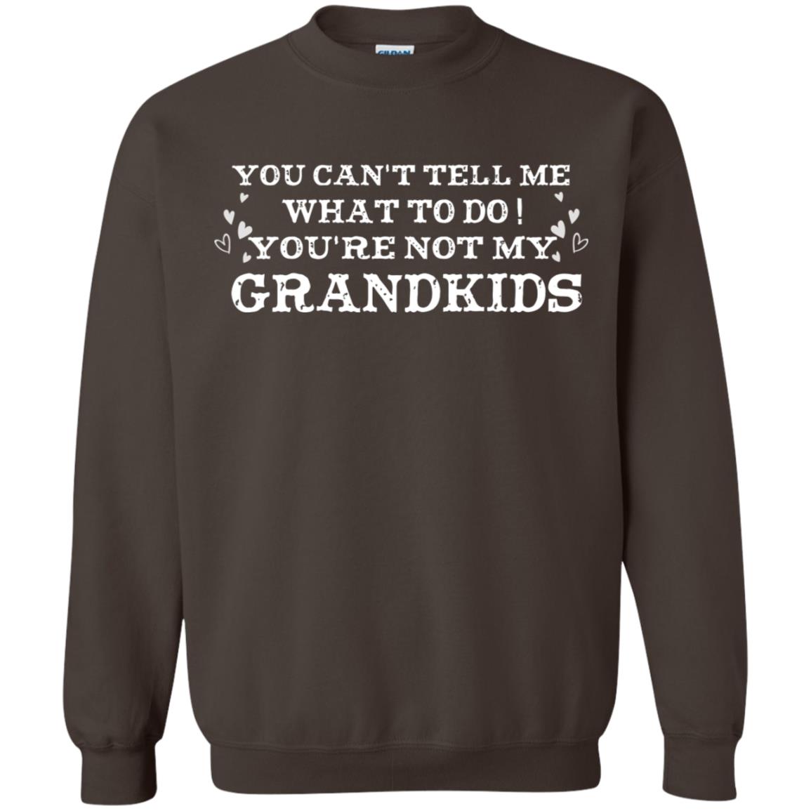 You Can't Tell Me What To Do You're Not My Grandkids Grandparents Gift Shirt Dark Chocolate