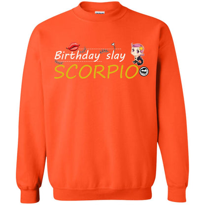 Cute Scorpio Girl Birthday Lip Slay T-shirt Orange