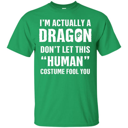 I_m Actually A Dragon Funny Halloween T-shirt Irish Green