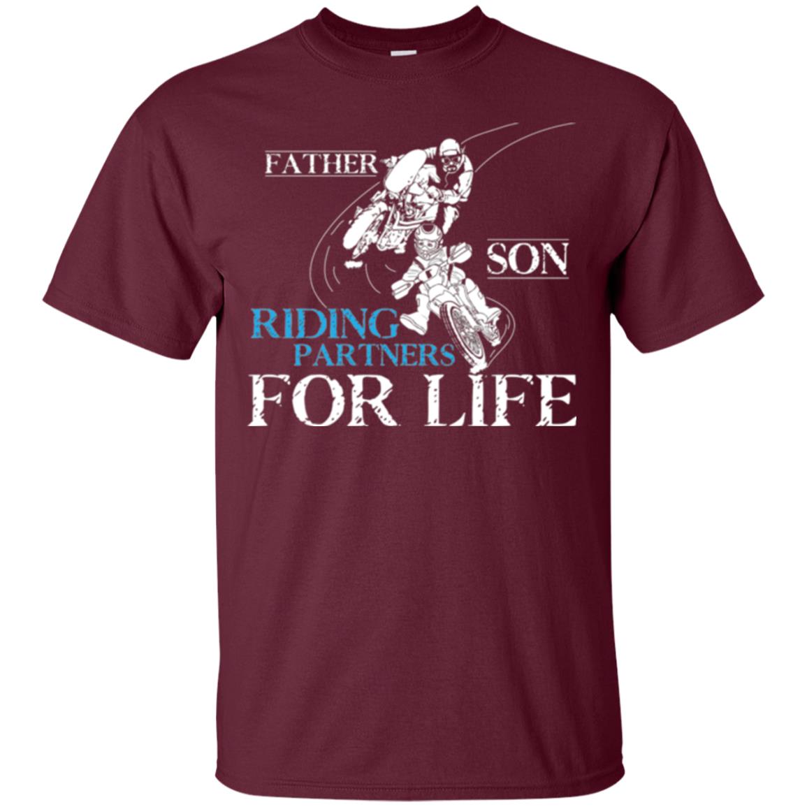 Motocross T-shirt Father Son Riding Partners For Life Maroon