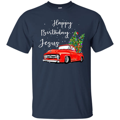 Happy Birthday Jesus Christian Christ X-mas Gift Shirt Navy