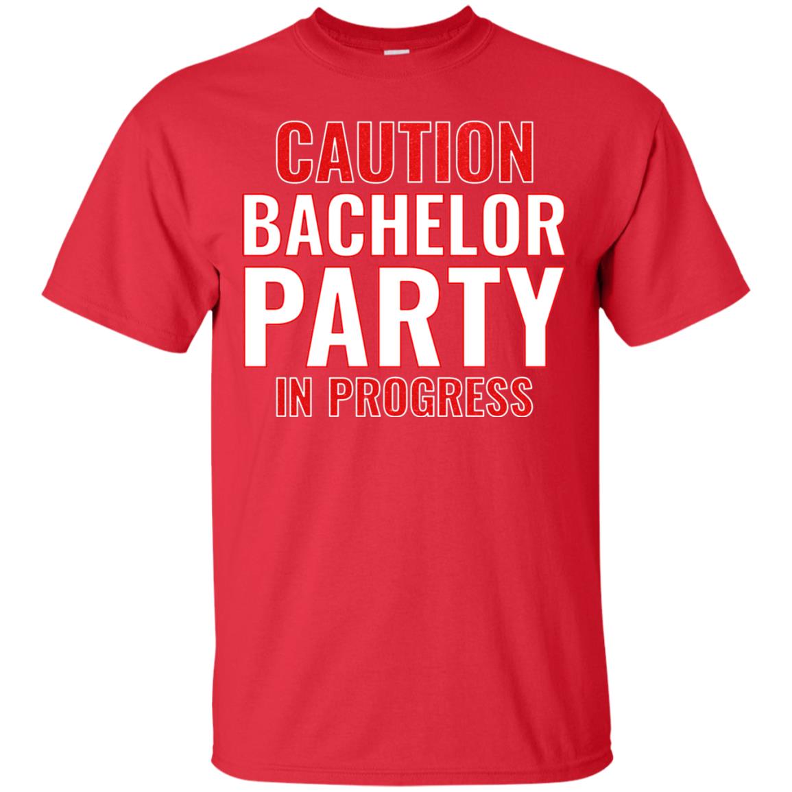 Funny Warning Caution Bachelor Party In Progress Red