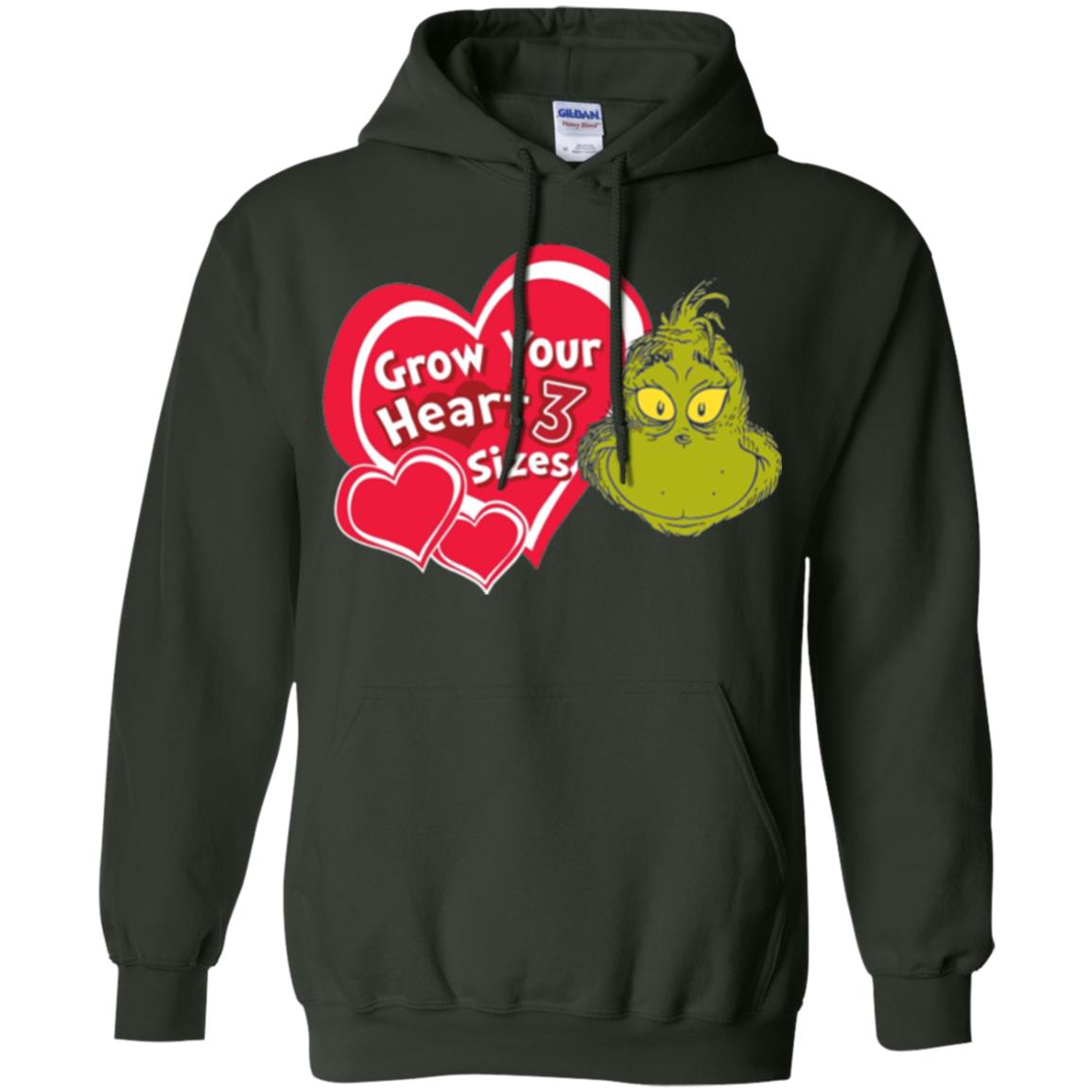Dr. Seuss Grinch T-shirt Grow Your Heart 3 Sizes Forest Green