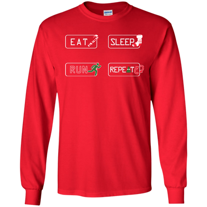 Christmas T-Shirt Eat Sleep Run Repeat Red