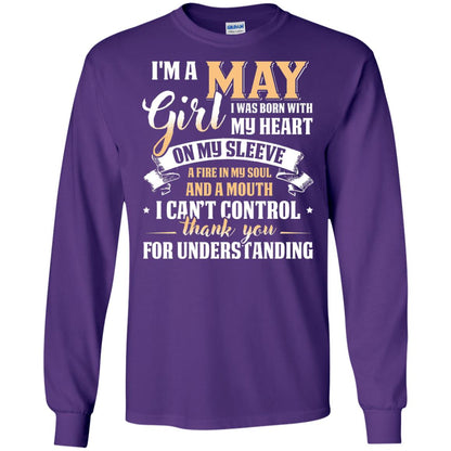 Im A May Girl I Was Born With My Heart On My Sleeve Purple