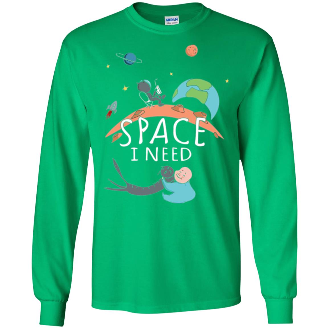 Funny Astronaut Universe Pun T-shirt I Need Space Irish Green