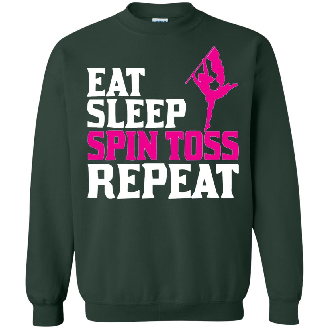 Eat Sleep Spin Toss Repeat Color Guard T-shirt Forest Green