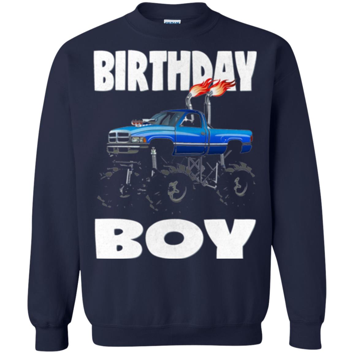 Monster Truck T-shirt Birthday Boy Vintage Navy