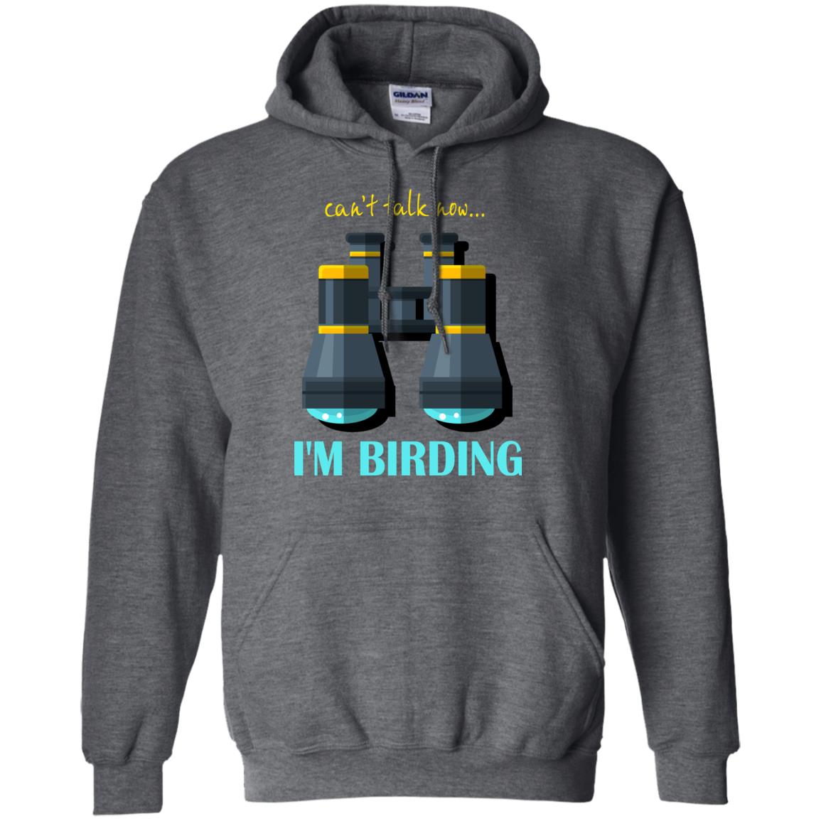 Bird-watching T-shirt Can't Talk Now I'm Birding Dark Heather
