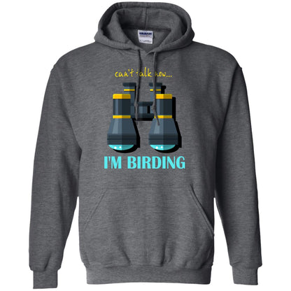 Bird-watching T-shirt Can't Talk Now I'm Birding Dark Heather