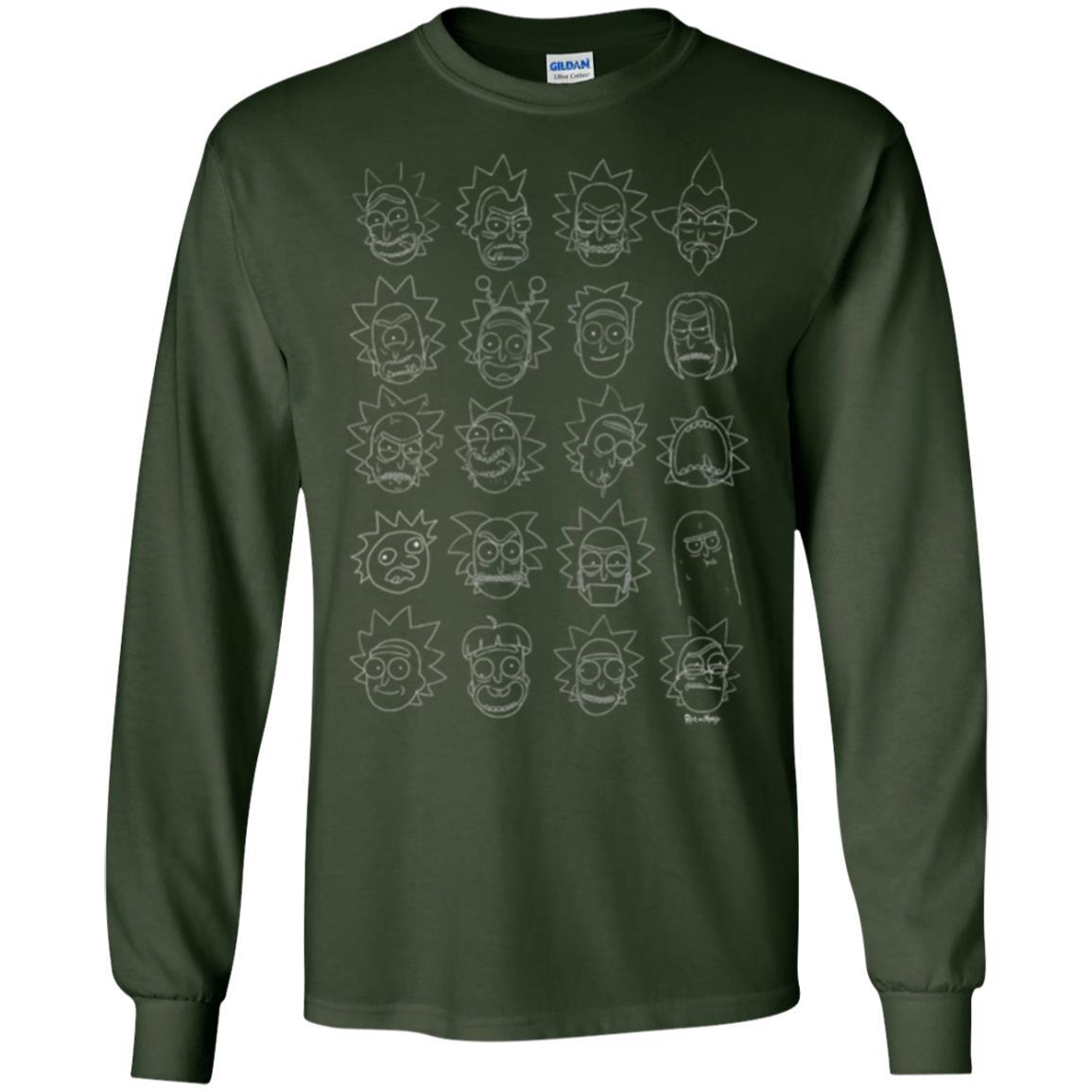 Movie T-Shirt The Many Faces Of Rick Forest Green