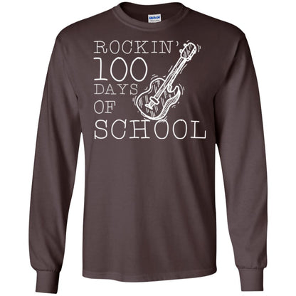 Rockin_ 100 Days Of School Teachers Students T-shirt Dark Chocolate