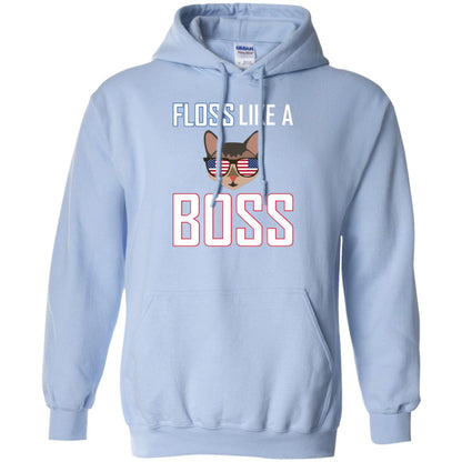 Floss Like A Boss Cat Shirt Light Blue