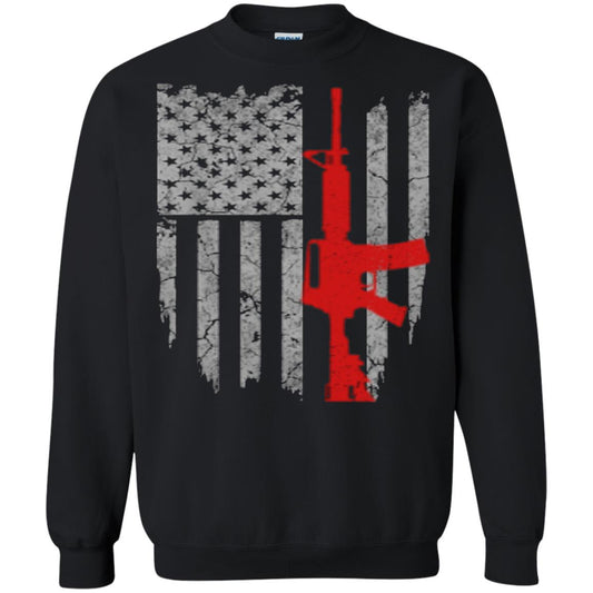 Hunting Lover T-shirt Gun Usa Flag Black