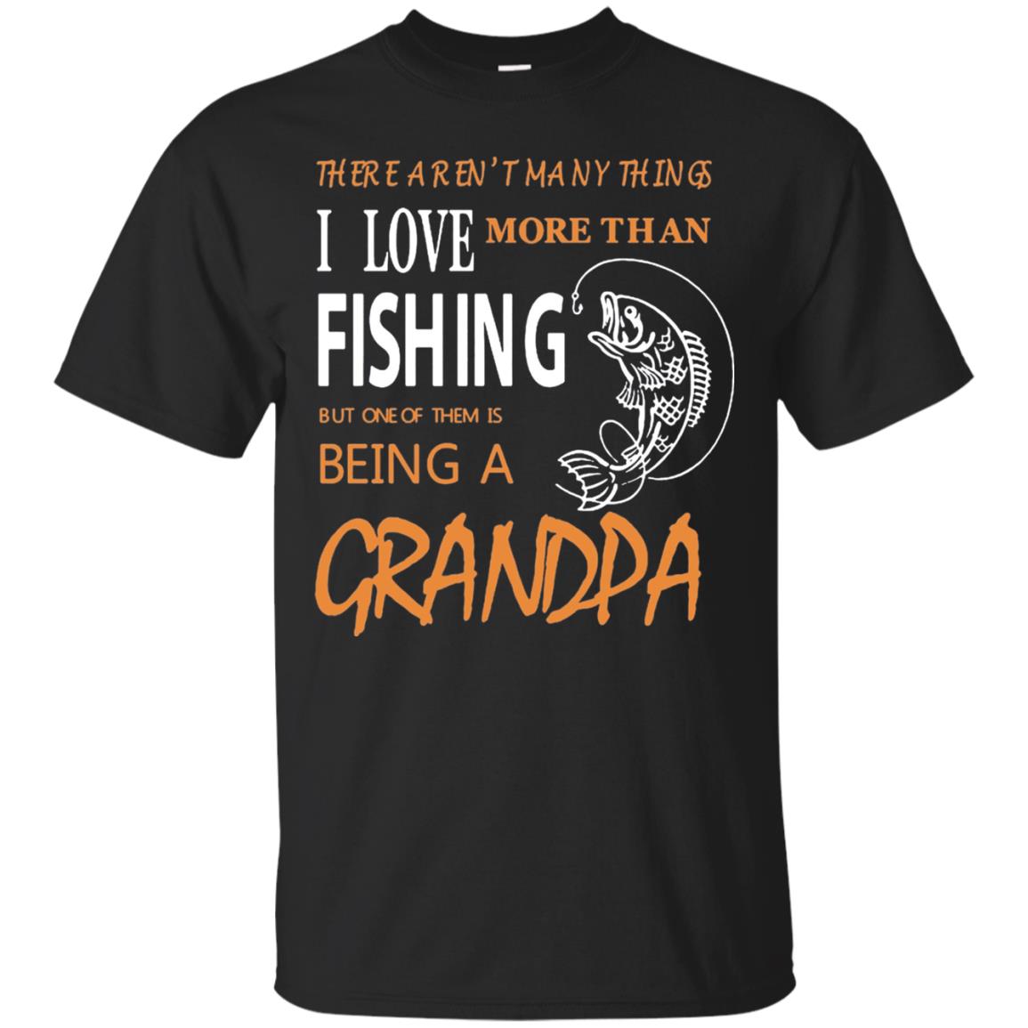 Fishing Buddy Fishing Grandpa T-shirt Love More Than Fishing Black