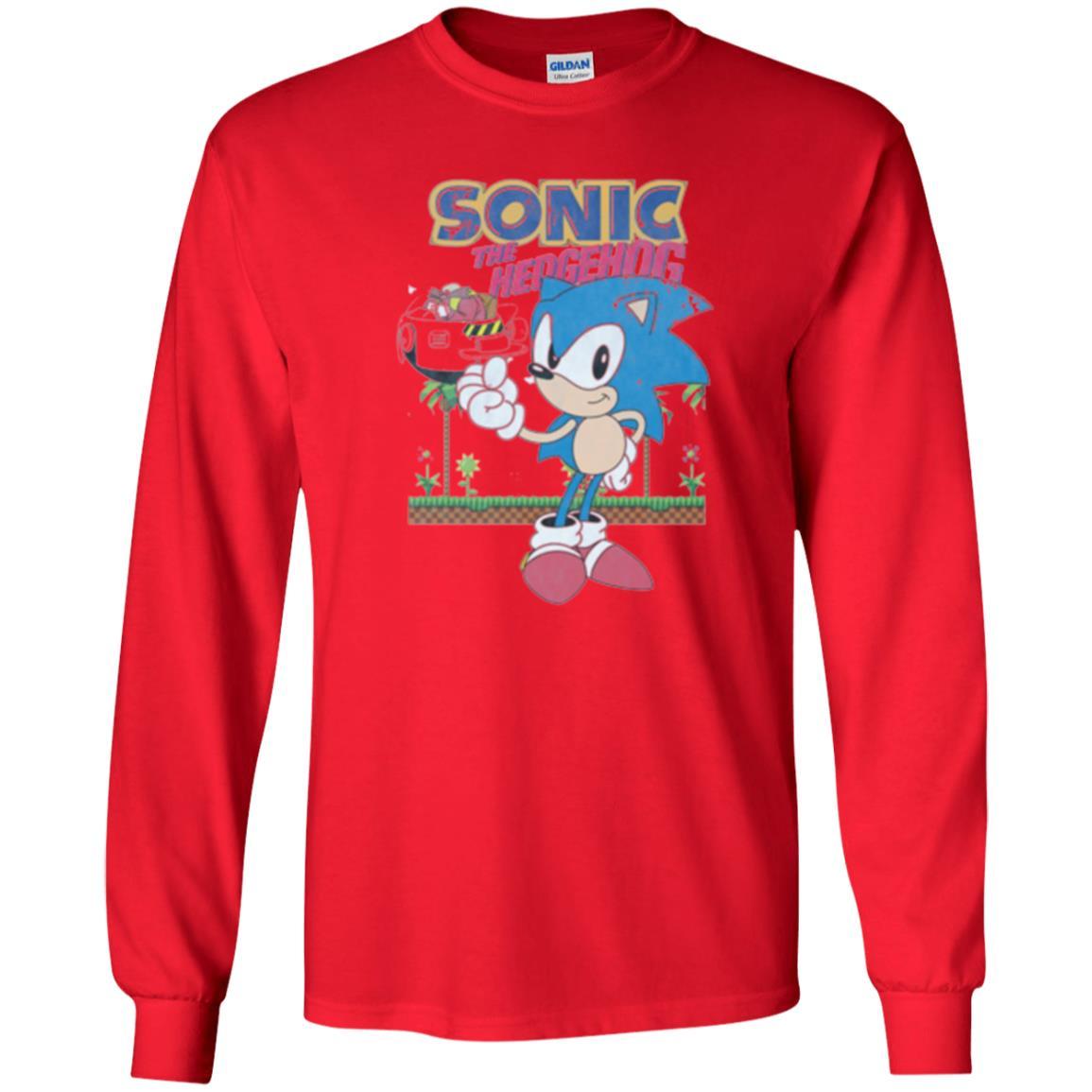 Gamer T-shirt Sega Sonic The Hedgehog Battles Dr. Eggman Robotnik Red