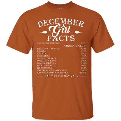 December Girl Facts T-shirt Texas Orange