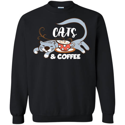 A Good Day Start With Cat And Coffee Cat Lover T-shirt Black