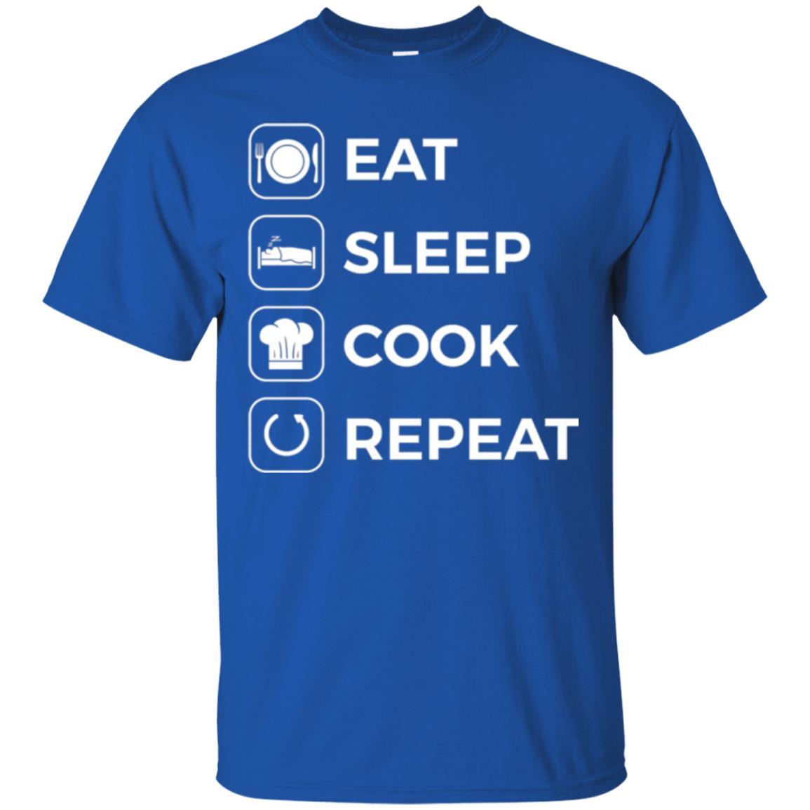 Chef T-shirt Eat Sleep Cook Repeat T-shirt Royal