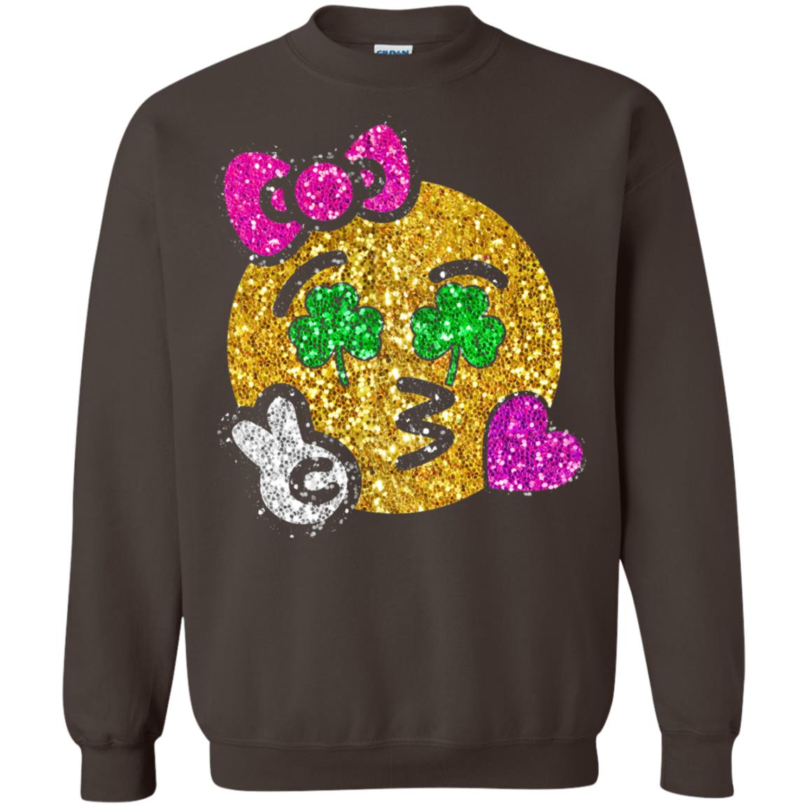 Emoji Kiss Heart Princess St. Patrick_s Day T-shirt Dark Chocolate