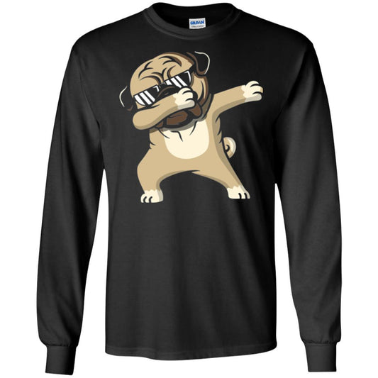 Dog Lover T-shirt Dabbing Pug T-shirt Black