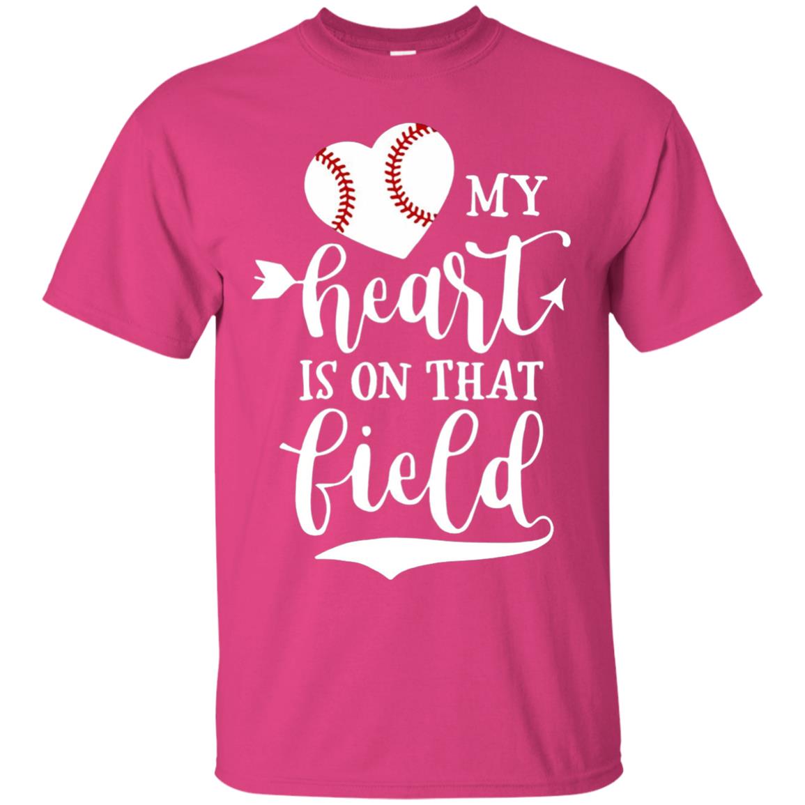 My Heart Is On That Field Softball Mom Shirt Heliconia