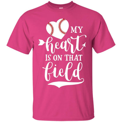 My Heart Is On That Field Softball Mom Shirt Heliconia