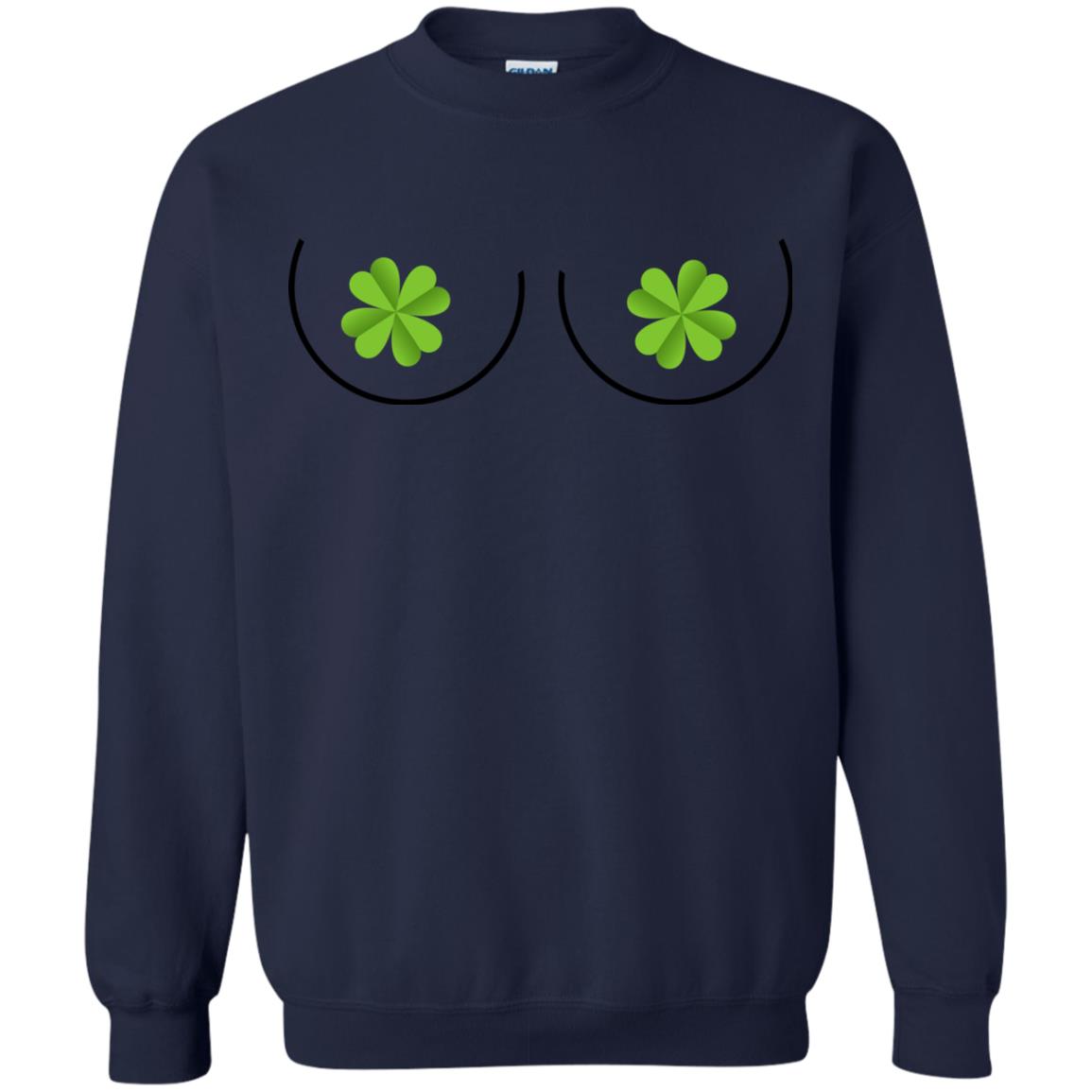 Shamrocks Breast Saint Patrick_s Day T-shirt Navy