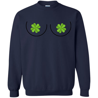 Shamrocks Breast Saint Patrick_s Day T-shirt Navy