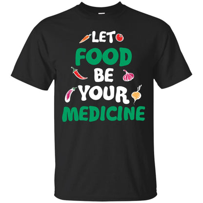 Vegetarian T-shirt Let Food Be Your Medicine Black