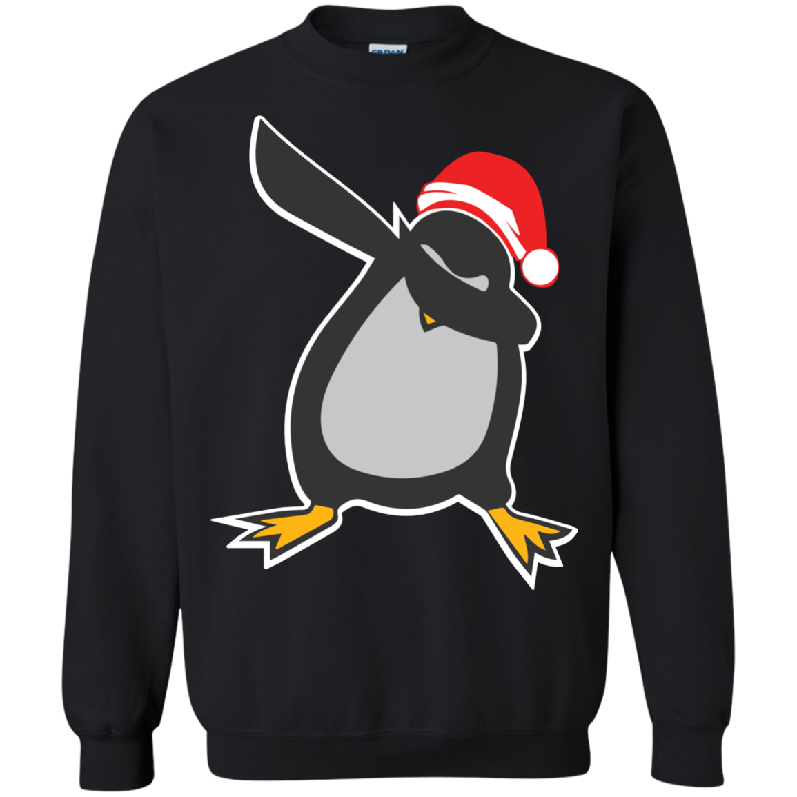 Christmas T-Shirt Dabbing Penguin Black