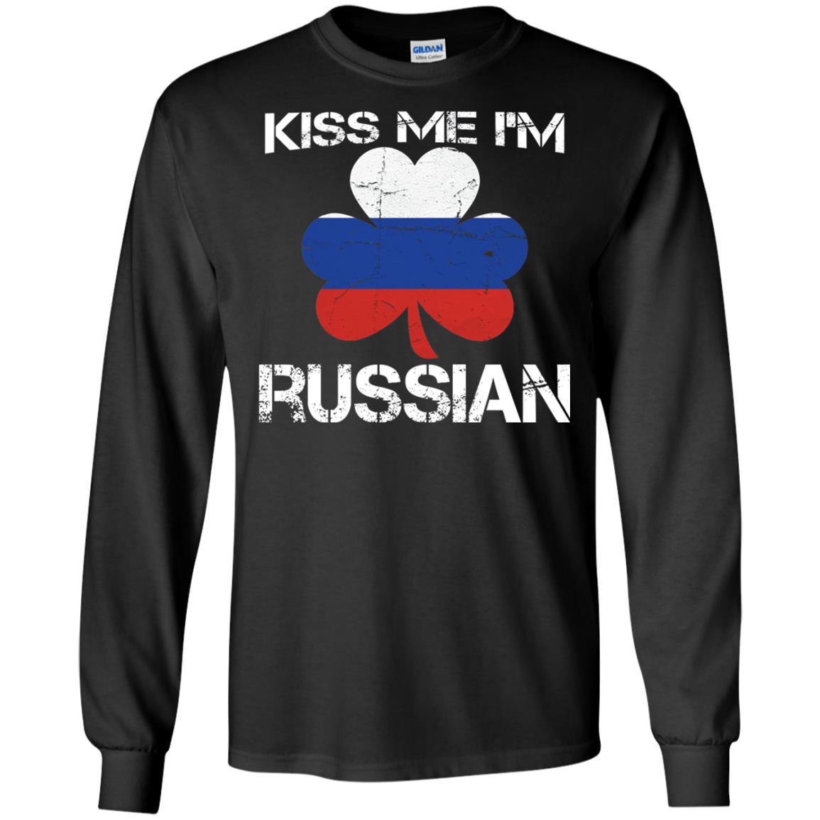 Kiss Me Russian Distressed St. Patrick_s Day 2018 T-shirt Black