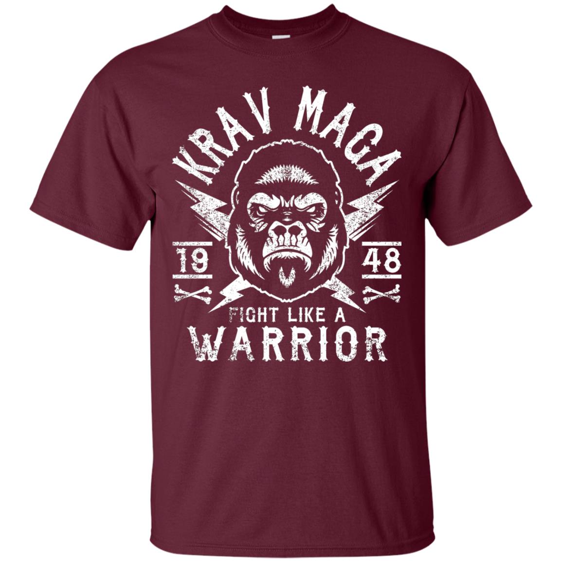 Krav Maga T-shirt Fight Like A Warrior Maroon