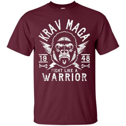 Krav Maga T-shirt Fight Like A Warrior Maroon
