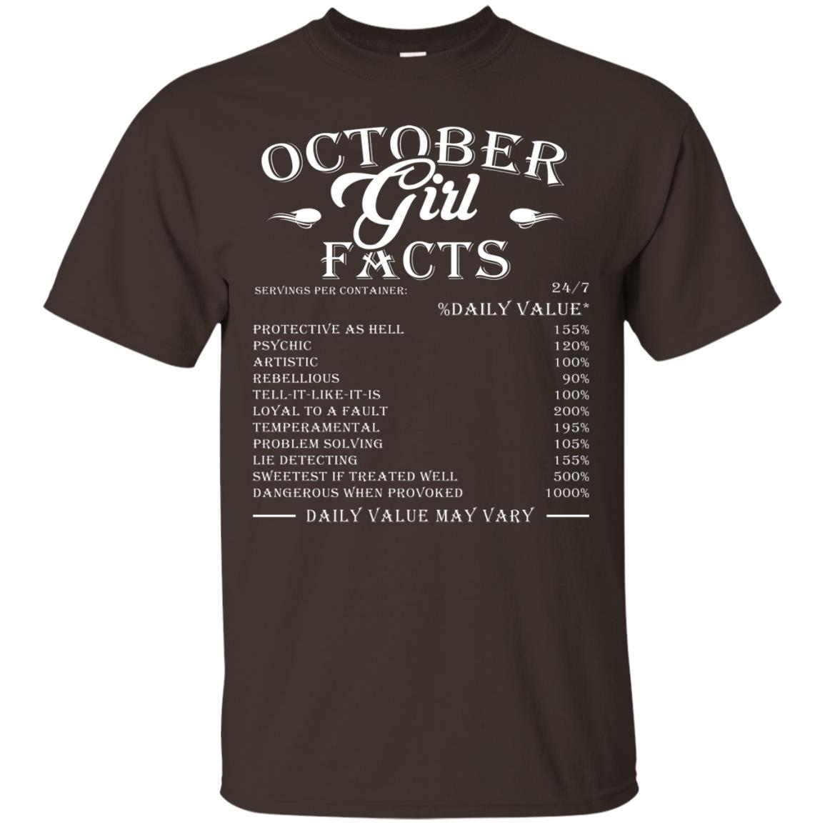 October Girl Facts Facts T-shirt Dark Chocolate