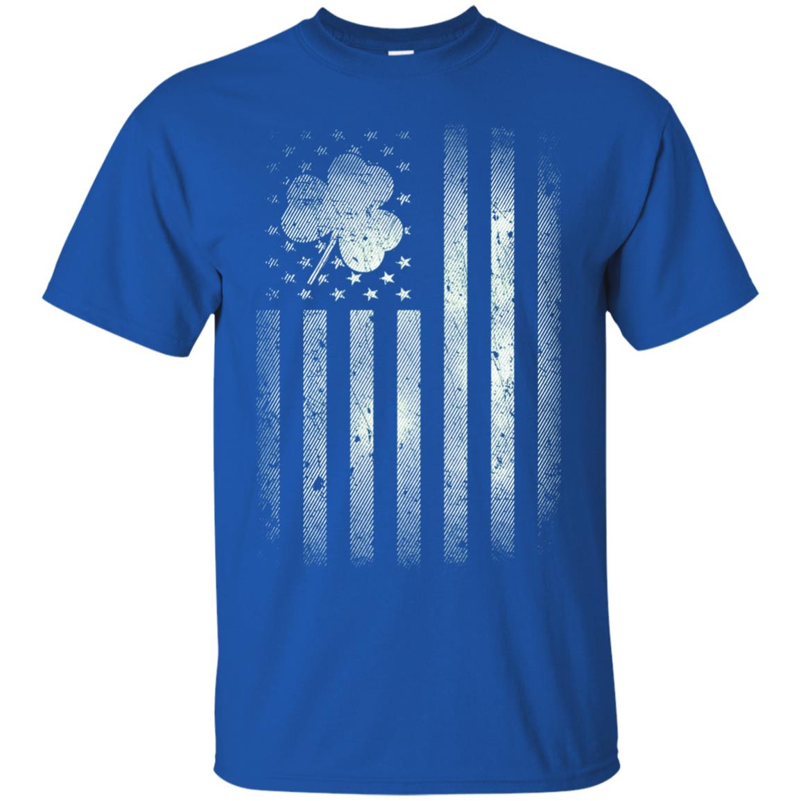 Vintage Irish American Shamrock Flag St Patricks Day T-shirt Royal