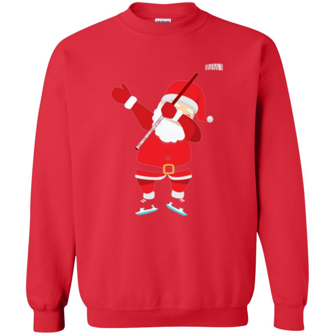 Christmas T-shirt Santa Claus Dabbing Hockey Red