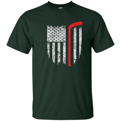 Hockey American Flag Hockey Lover T-shirt Forest