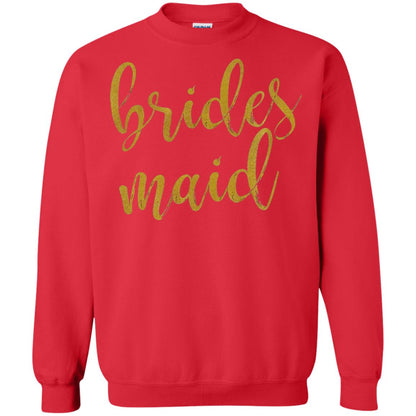 Bridesmaid Gold Glitter Bridal Shower T-shirt Red