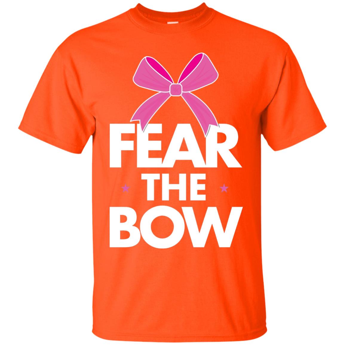 Fear The Bow Big Pink Bow Cheerleader Apparel Shirt Orange