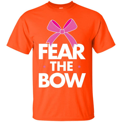 Fear The Bow Big Pink Bow Cheerleader Apparel Shirt Orange