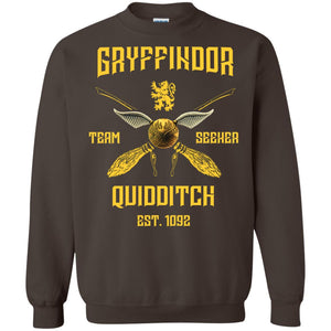 Gryffindor Quiddith Team Seeker Est 1092 Harry Potter ShirtG180 Gildan Crewneck Pullover Sweatshirt 8 oz.