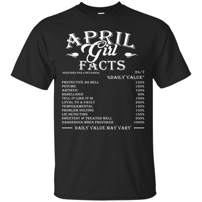 April Girl Facts T-shirt Black