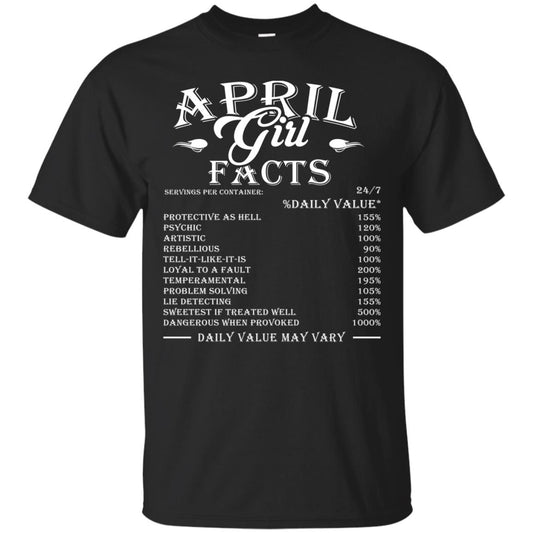 April Girl Facts T-shirt Black