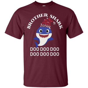 Brother Shark With Santa Claus Hat Merry X-mas Family Shark Gift ShirtG200 Gildan Ultra Cotton T-Shirt